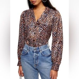 2 for $29 | Topshop Button Down Polka Dot Print Shirt